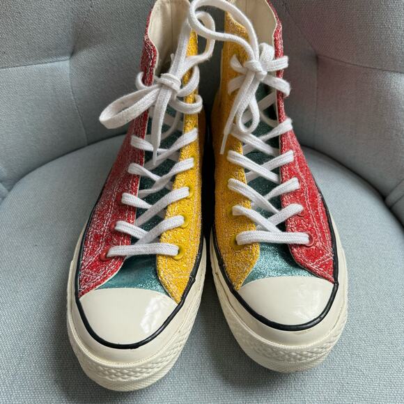 Converse x JW Anderson Chuck 70 Hi Top Glitter Barbosa Cherry M6 W8 - Picture 10 of 15